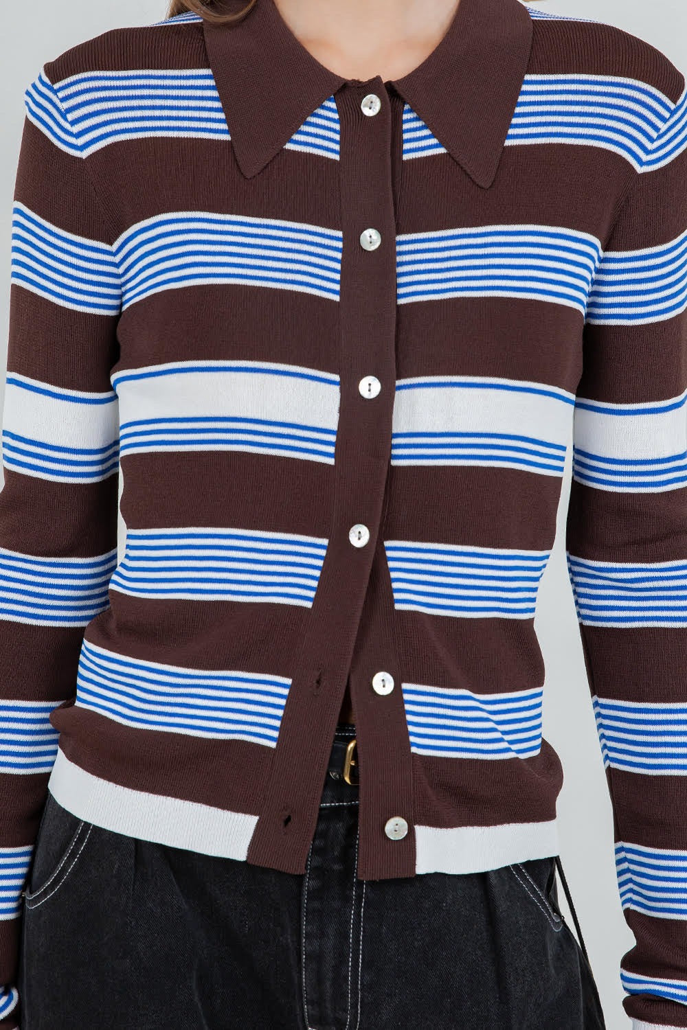STRIPED KNIT CARDIGAN