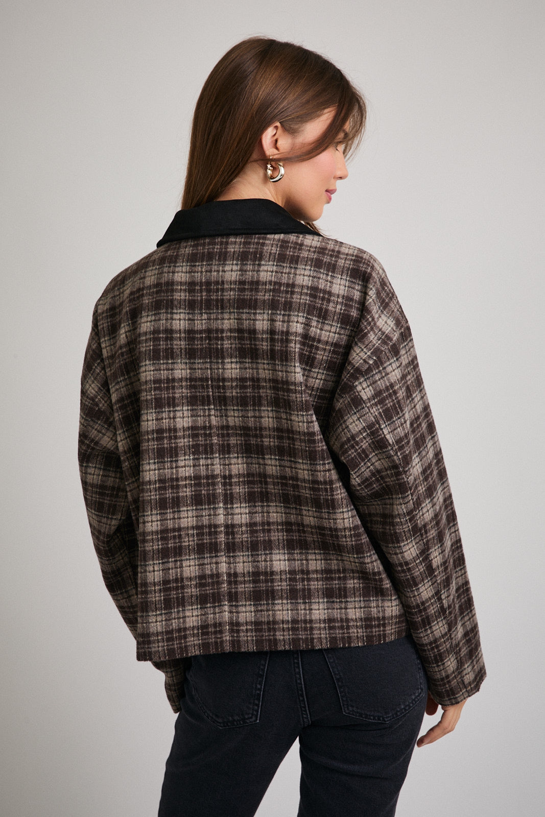 SUEDE PLAID JACKET