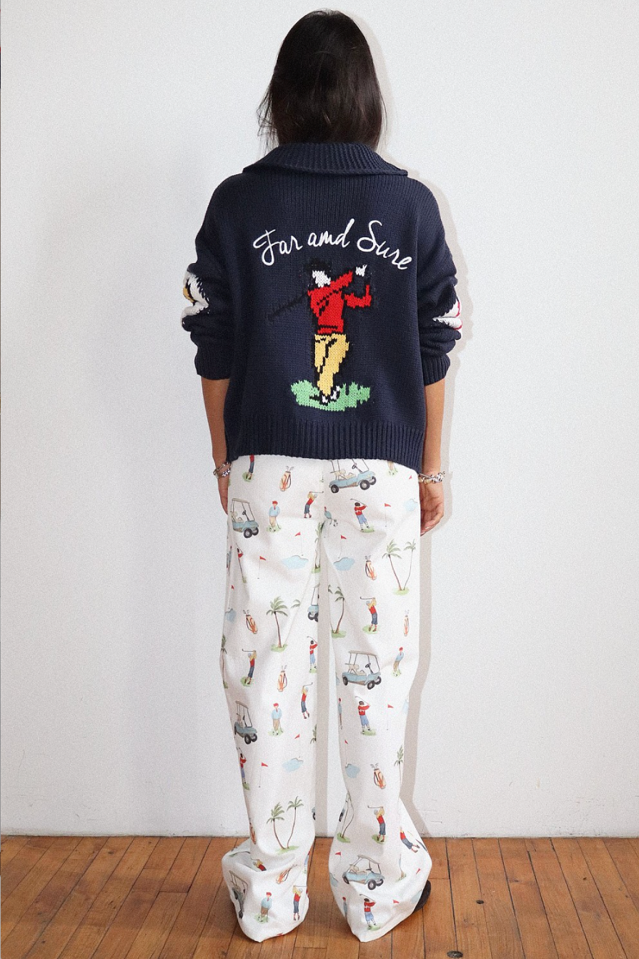 HOLE IN ONE ZIP SWEATER