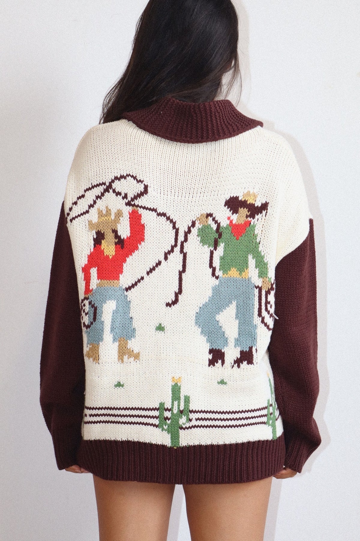 COWGIRL KNIT ZIP UP CARDIGAN
