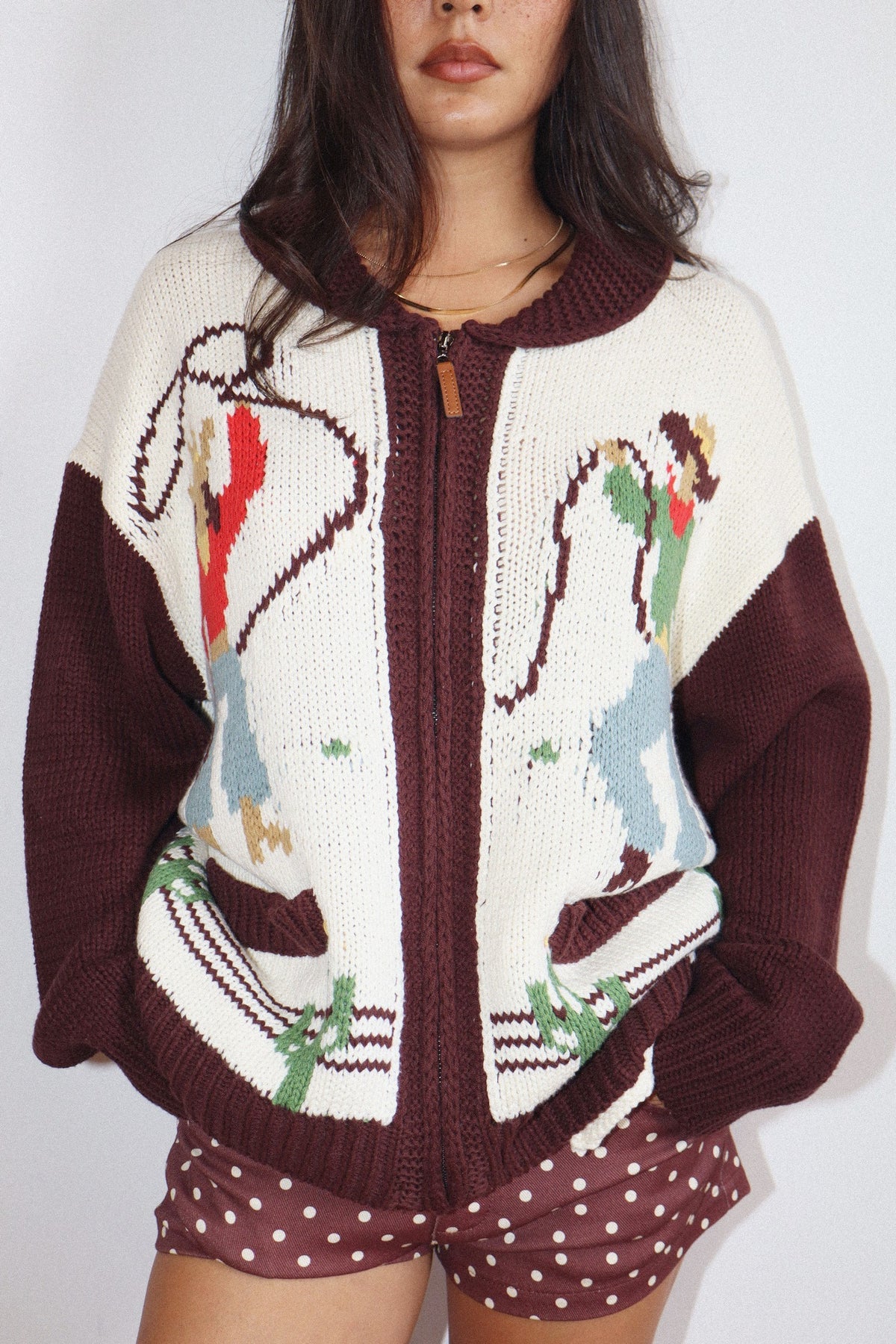 COWGIRL KNIT ZIP UP CARDIGAN