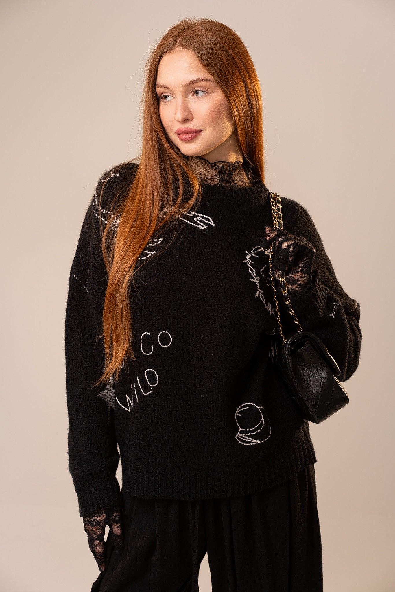 CREWNECK PRINT SWEATER