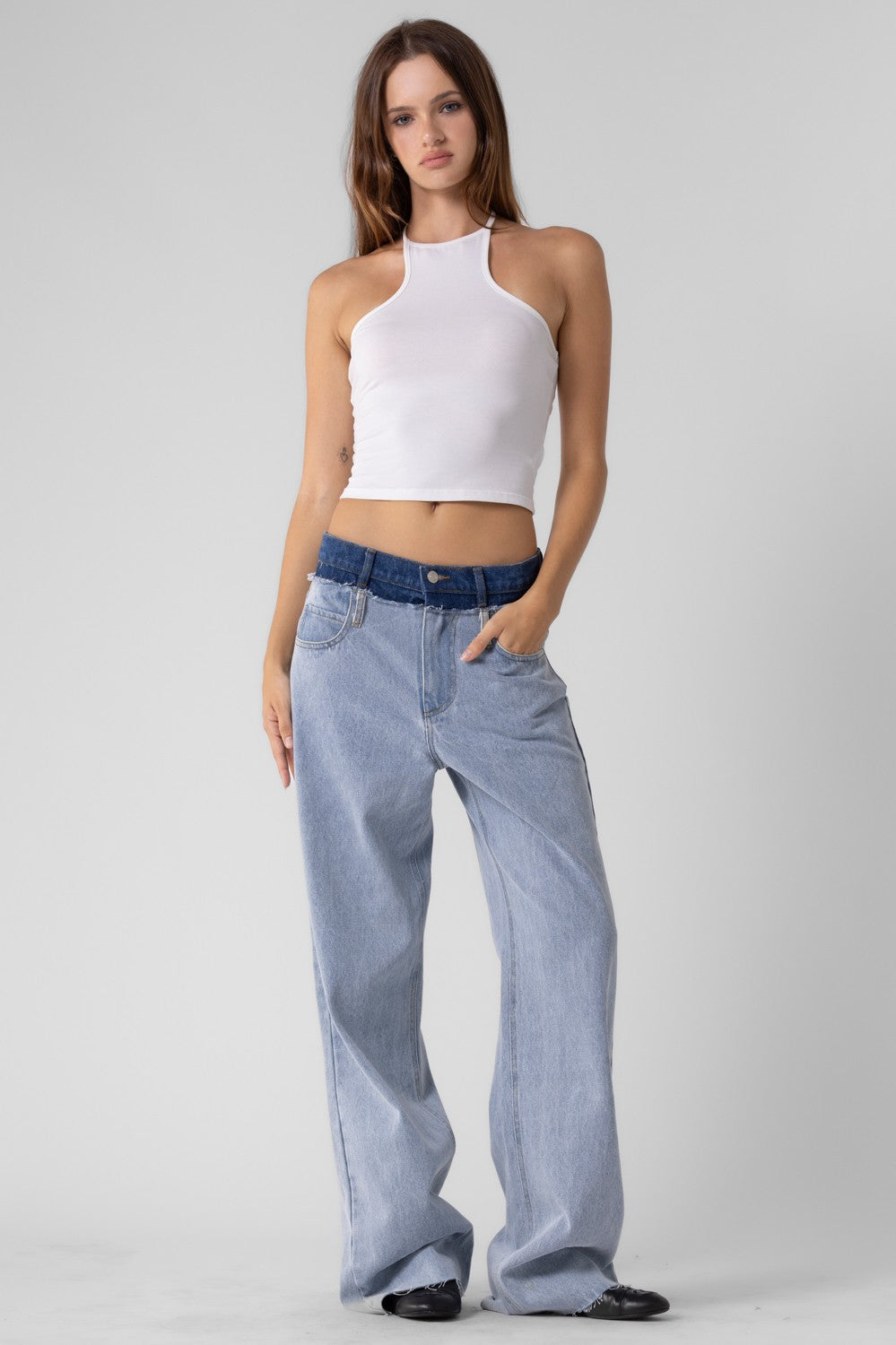 DOUBLE WAIST JEANS