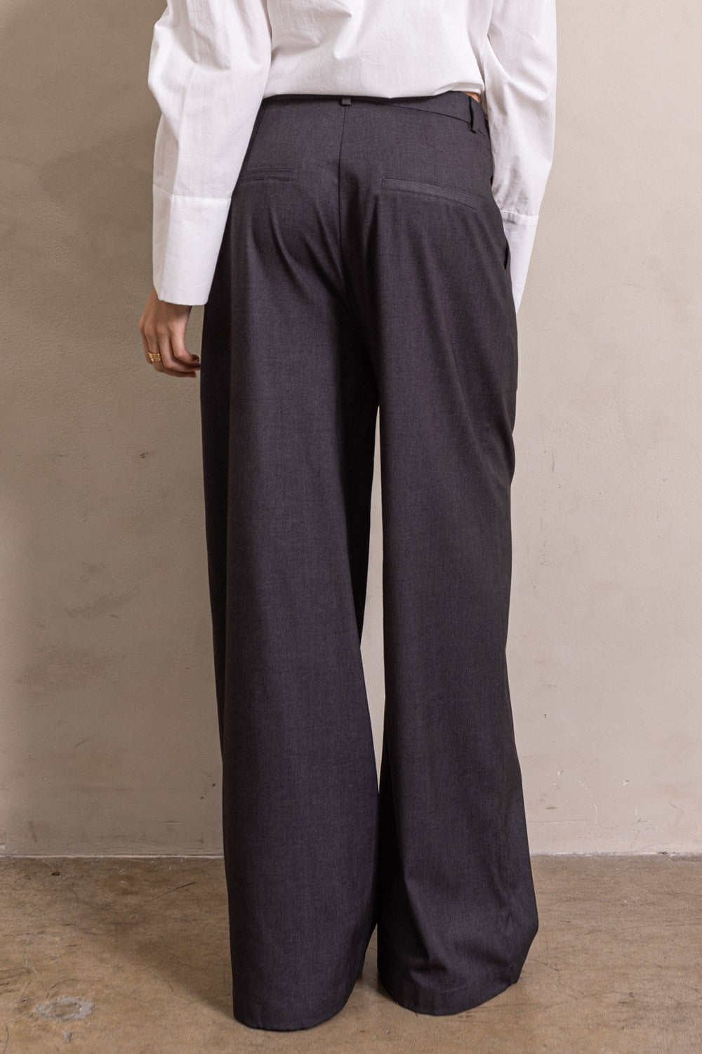 DOUBLE WAIST OVER STRAIGHT PANTS