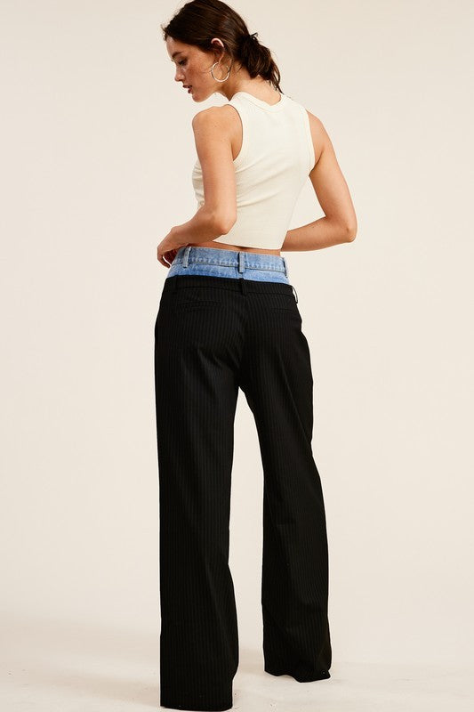 DENIM WAISTBAND TROUSERS
