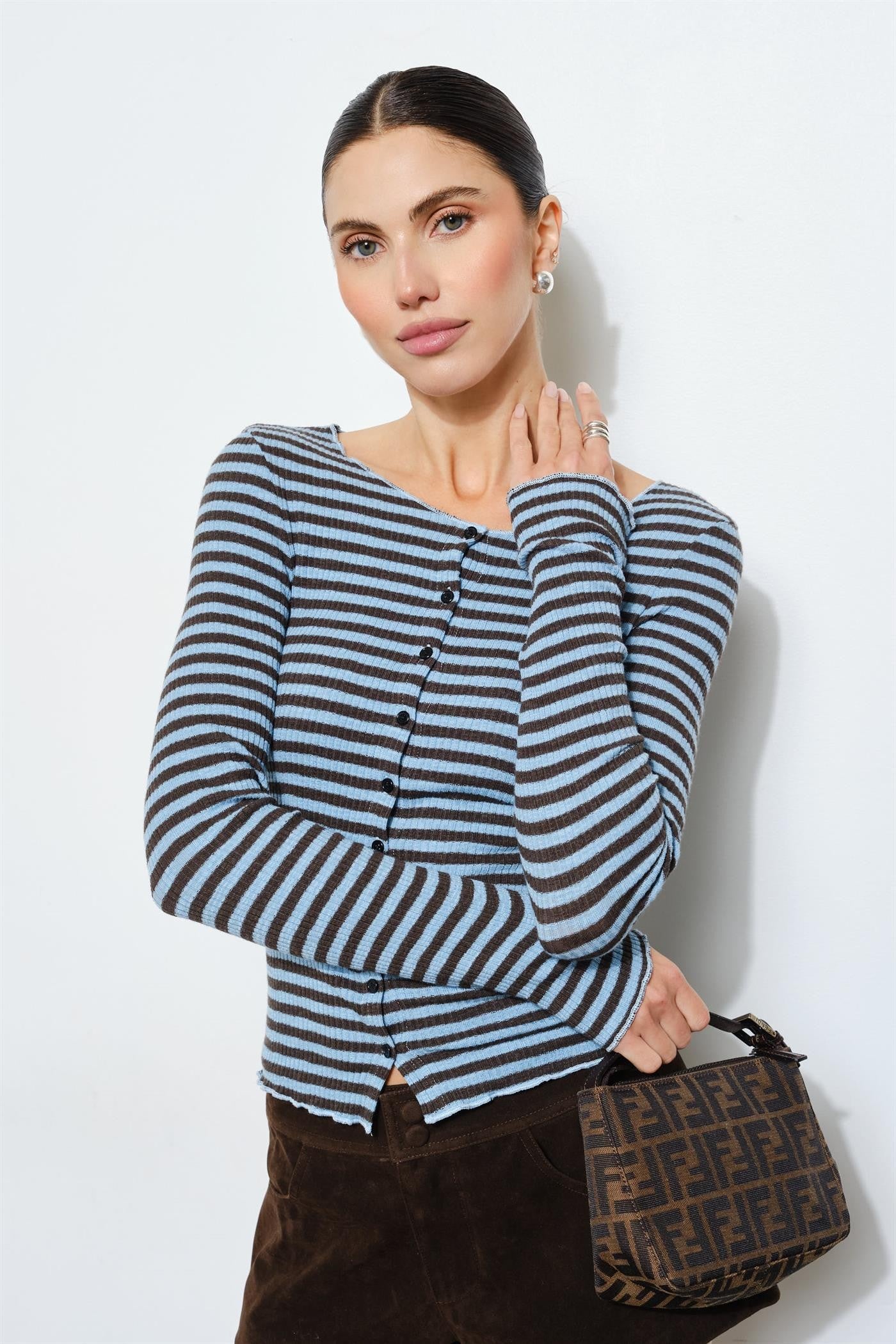 DREE STRIPED KNIT TOP BLUE