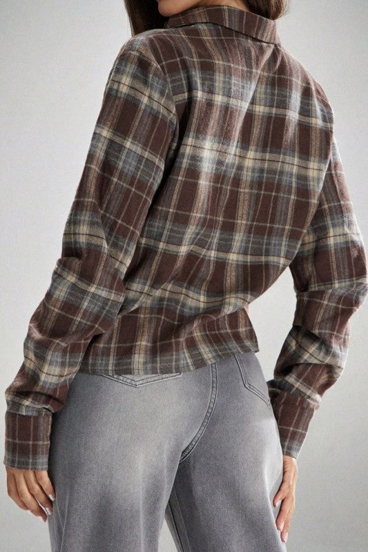 PLAID MIX TOP