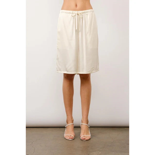 LONG SATIN SHORTS