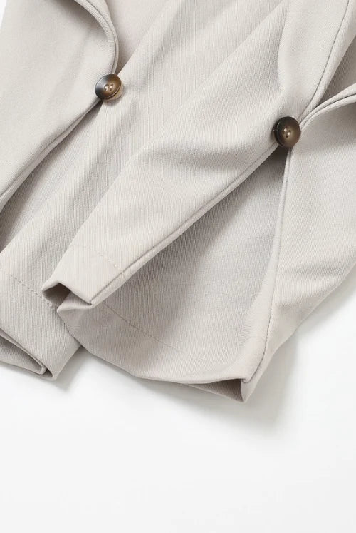 LEATHER MIX BARREL PANTS
