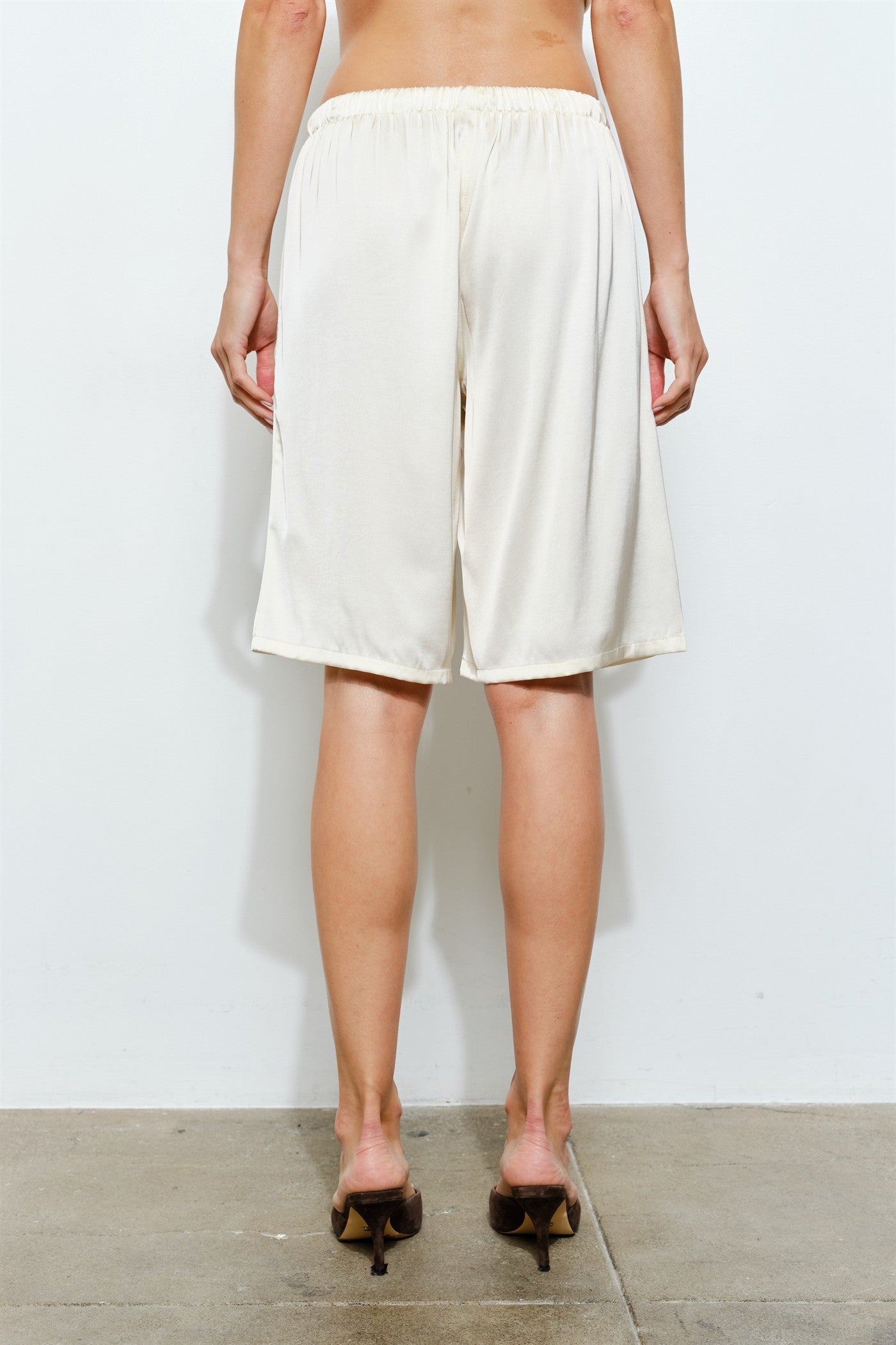 LONG SATIN SHORTS