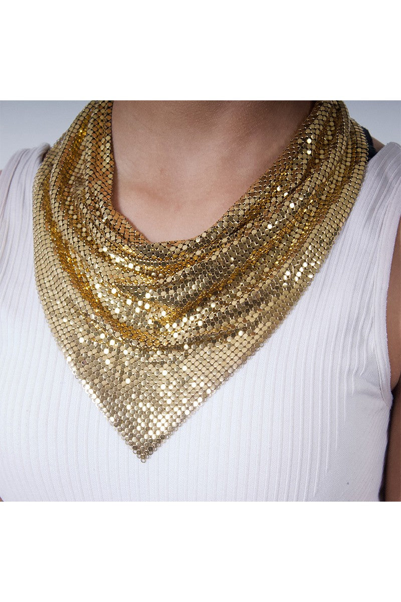 METALIC SEQUIN BANDANA GOLD