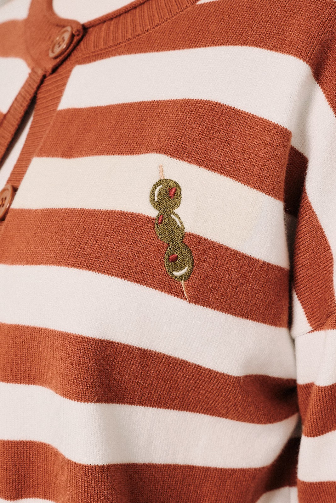 OLIVE STRIPE CARDIGAN