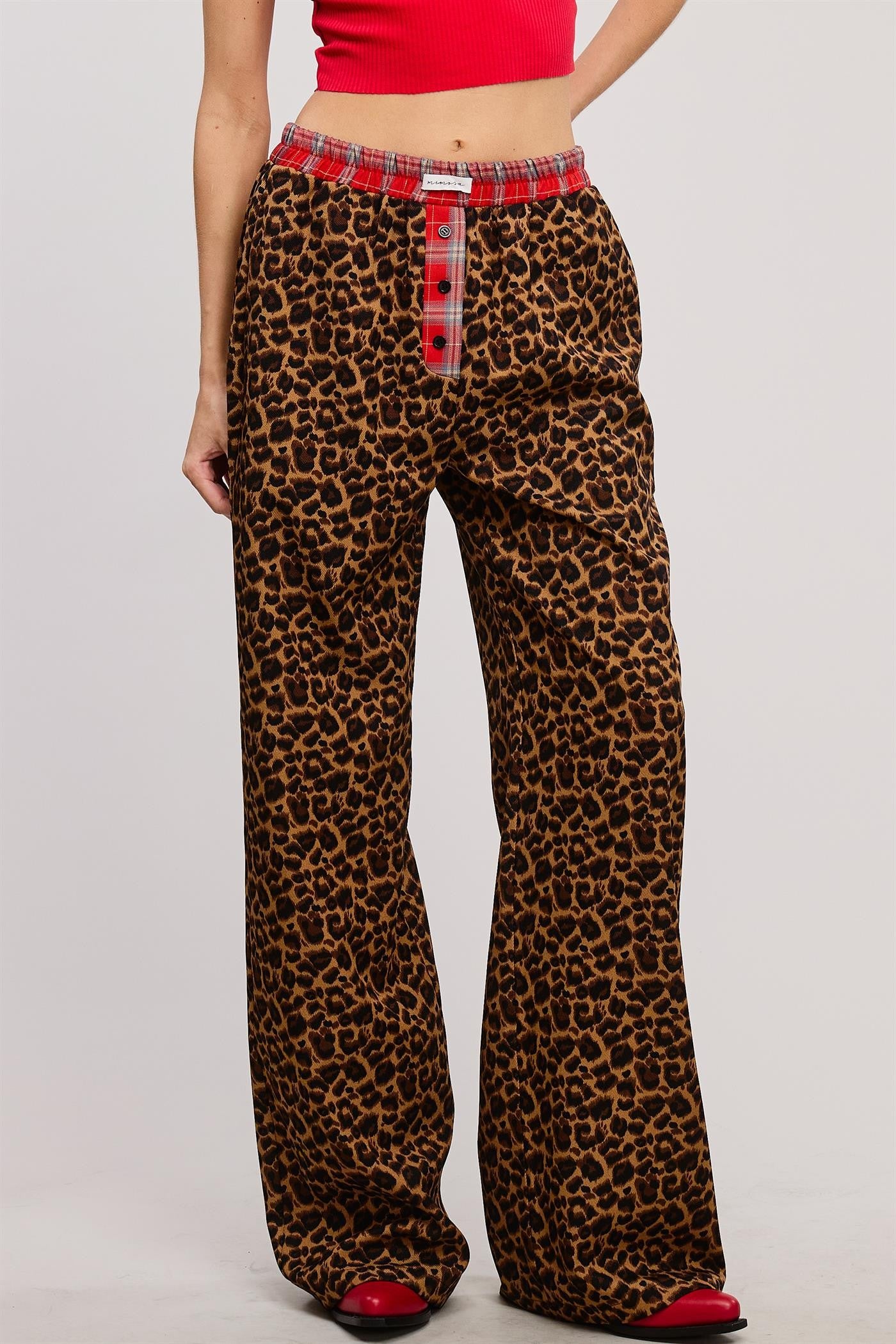 LEOPARD PANTS RED