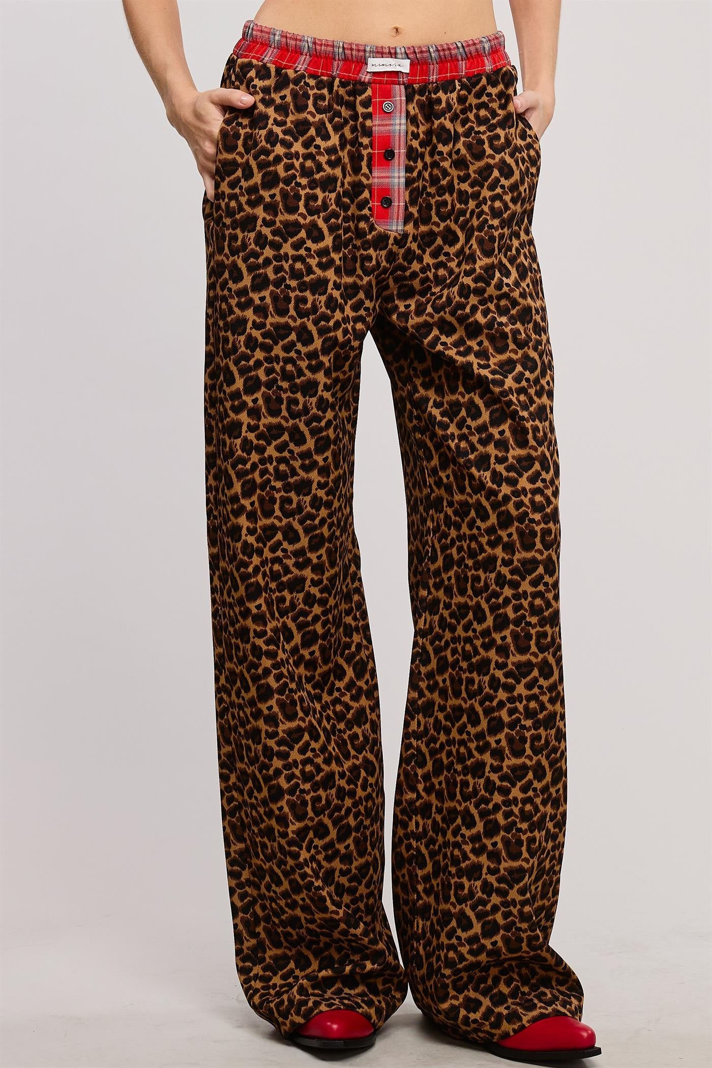 LEOPARD PANTS RED