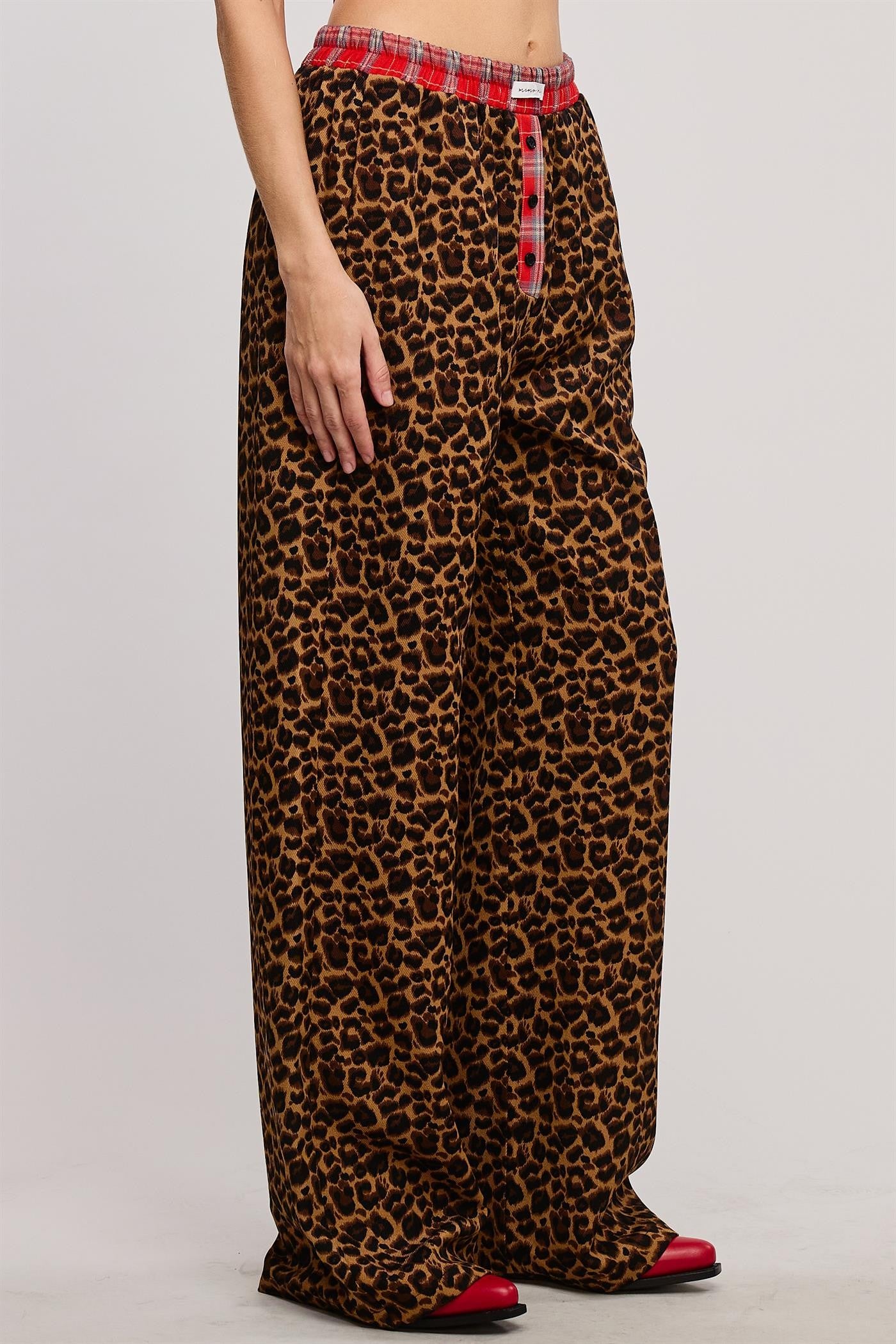 LEOPARD PANTS RED