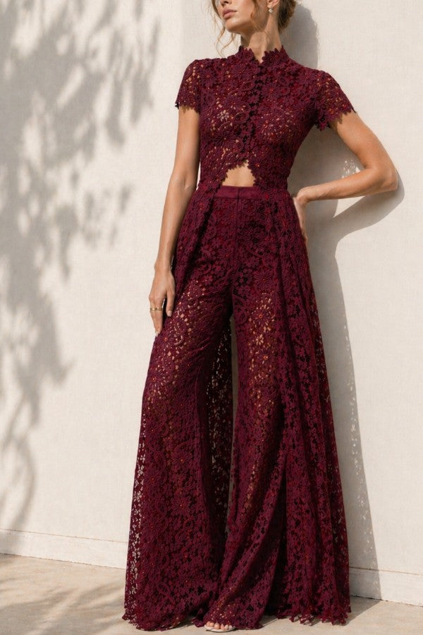 LACE BURGUNDY SET