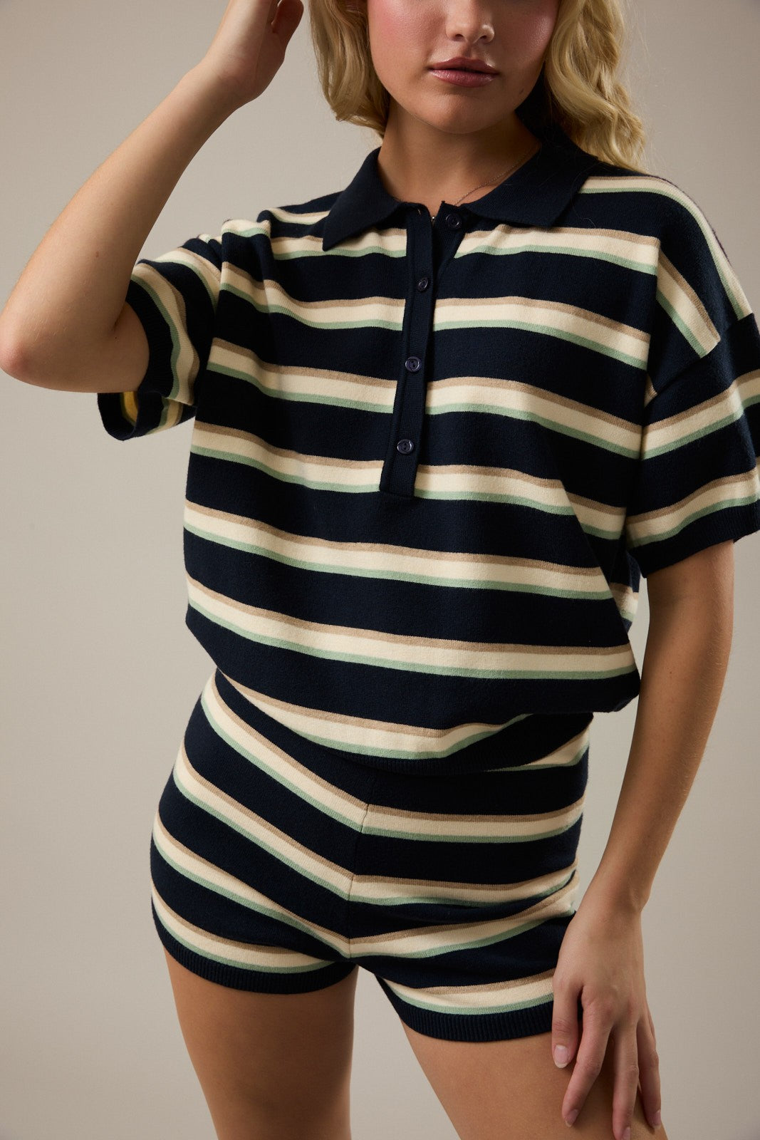 SHORT SLEEVE STRIPED JUMPER