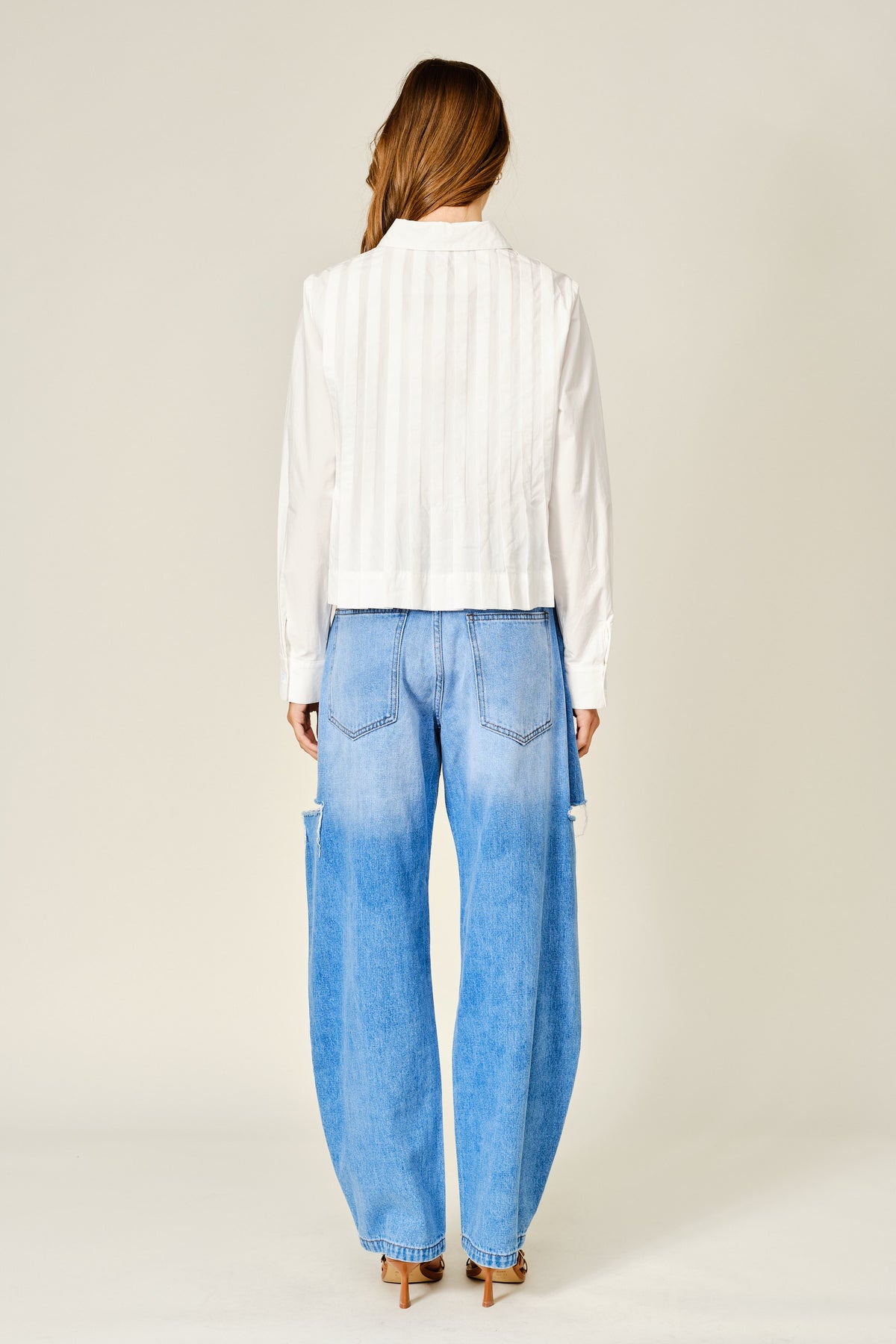 SIDE SLIT BARREL JEANS