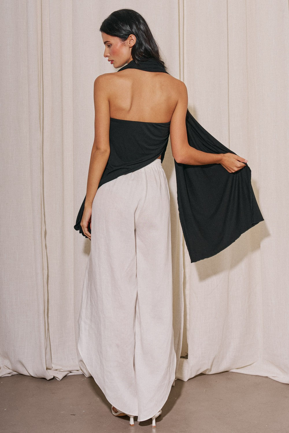 DRAPED SCARF TUBE TOP
