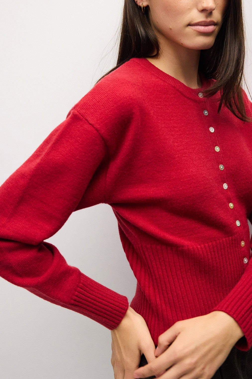 THE BRIANA CARDIGAN CHERRY