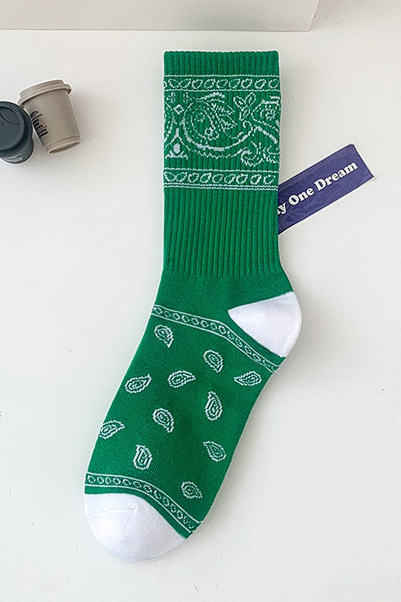 BANDANA SOCKS GREEN
