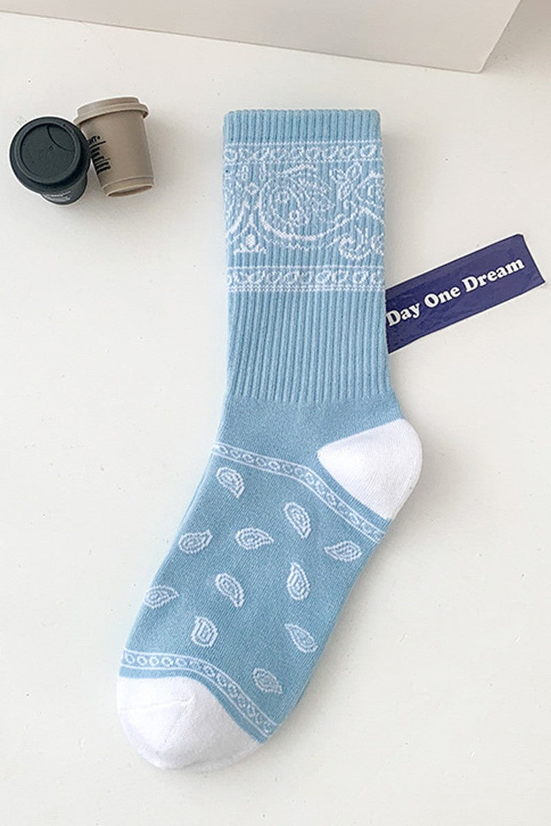 BANDANA SOCKS LIGHT BLUE