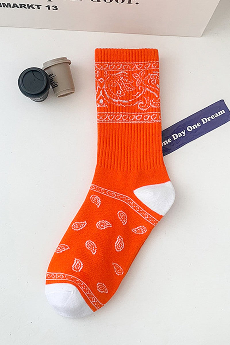 BANDANA SOCKS ORANGE